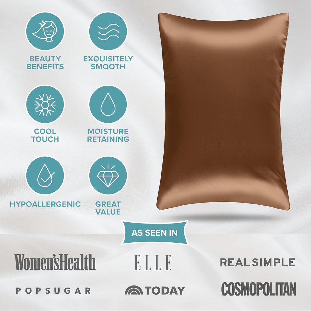 BareHome Bare Home 100% Mulberry Silk Pillowcase for Hair and Skin - Ultra 6A Grade 19 Momme Silk Pillow Case - Hidden Zipper - Breathable…