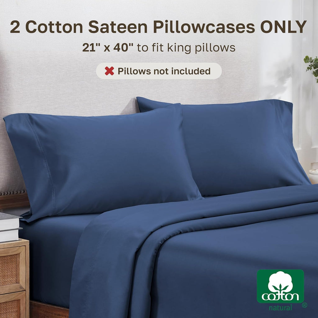 CaliforniaDesignDen California Design Den King Size Pillow Cases Set of 2 - Luxuriously Soft and Thick 800 Thread Count, Smooth Sateen, Nat…
