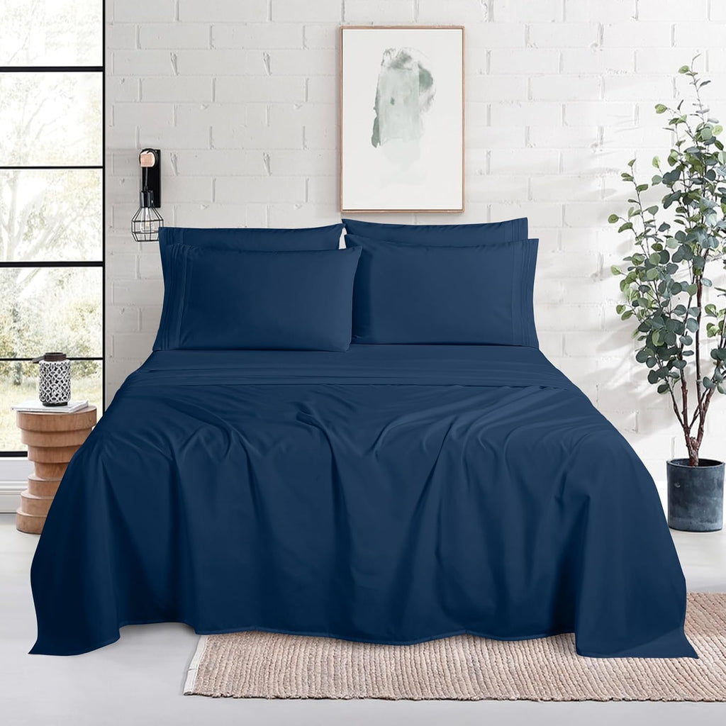 MocassiLuxuryBedding Mocassi Luxury 6-Piece Sheet Set, Ultra Soft 1800 Hotel Quality Microfiber Sheet Set, Fits Mattresses Up to 18 to 24 I…