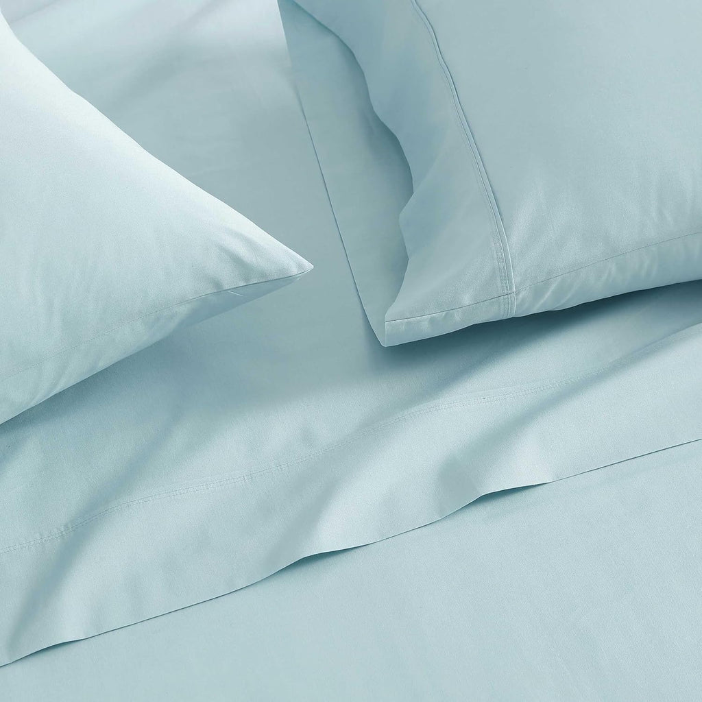 MarthaStewart Martha Stewart - Twin Size Sheets Set, Crisp & Tailored Cooling Sheets w/a Naturally Smooth Cotton Percale Lightweight Feel -…