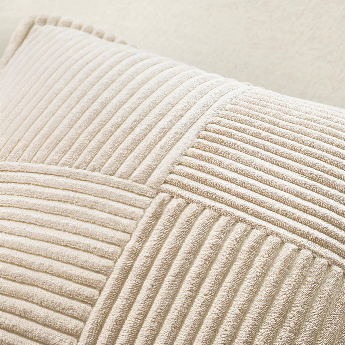 MIULEE Decorative Throw Pillow Covers for Couch Bed Livingroom 20x20 Inch Set of 2 Beige Boho Accent Throw Pllows Broadside Striped…