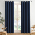 Nicetown Room Darkening Draperies Curtains Panels, 2 Panels Navy Blue W52 x L84 Blue