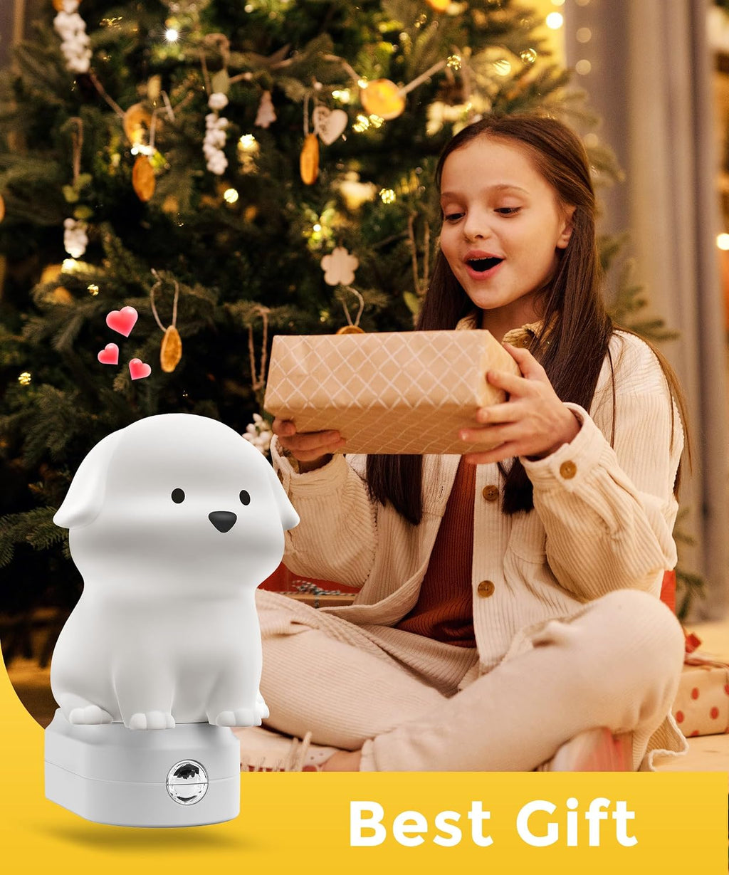 L LOHAS LED Plug in Night Light for Kids 2 Pack, 3D Cute Puppy Night Lights with Dusk to Dawn Sensor, RGB+Soft White 3000K Dog Night…