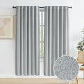Keqiaosuocai Linen Blackout Curtains 72 Inch Long, Back Tab Rod Pocket Hook Belt, Pair of Energy Smart & Noise Blocking Out Privacy Drapes…