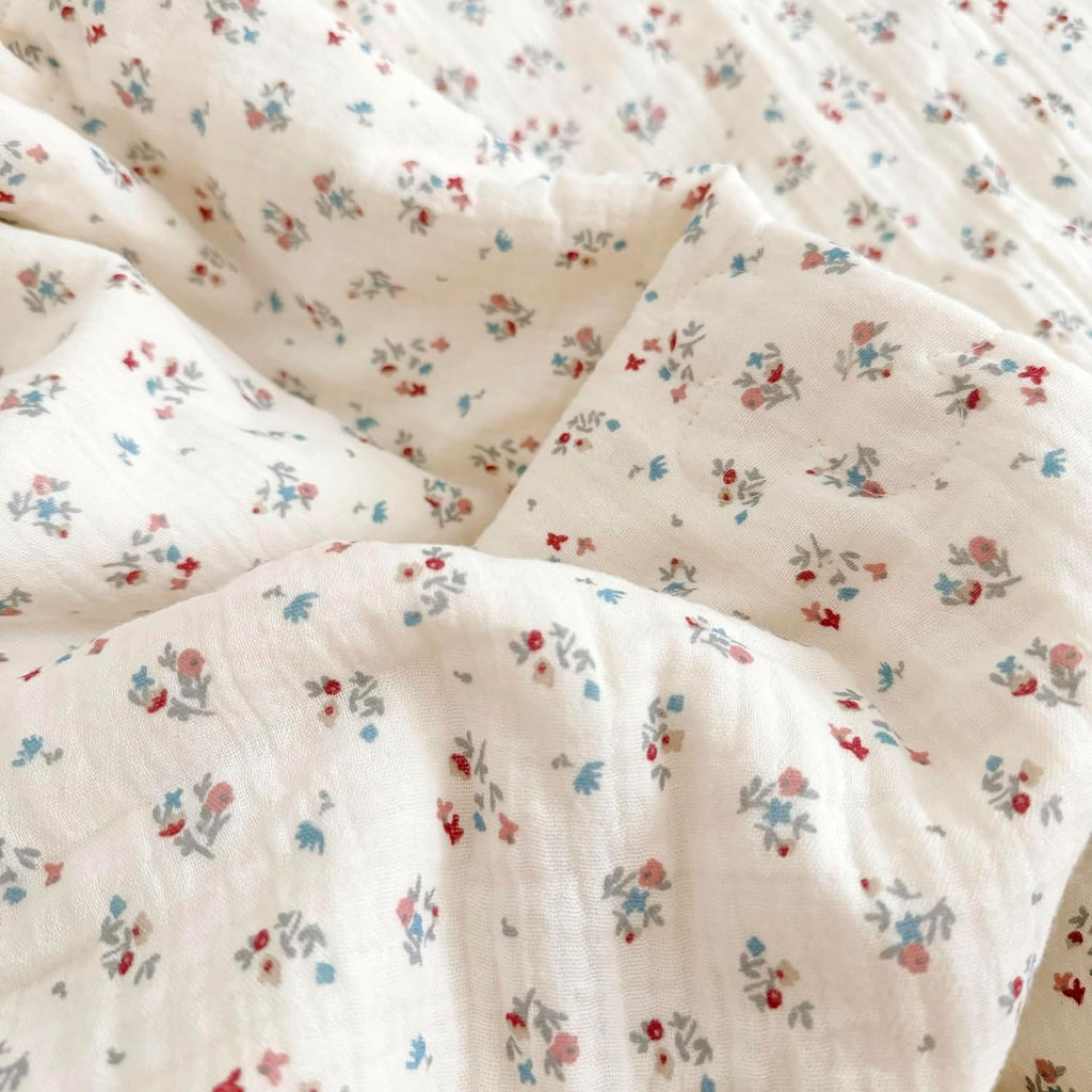 BuLuTu Cute Floral Print Pillowcases for Toddler Girls Boys, 14"x20", 1 pc, 2 Layers Muslin Cotton Pillow Cases for Crib Toddler Bed…