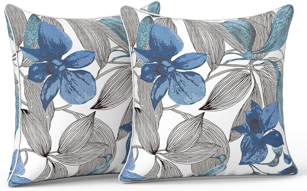 LVTXIII Outdoor Pillow Covers Set of 2, Patio Waterproof Throw Pillow Cases Fade Resistant Accent Pillow Covers for Spring Summer Garden…