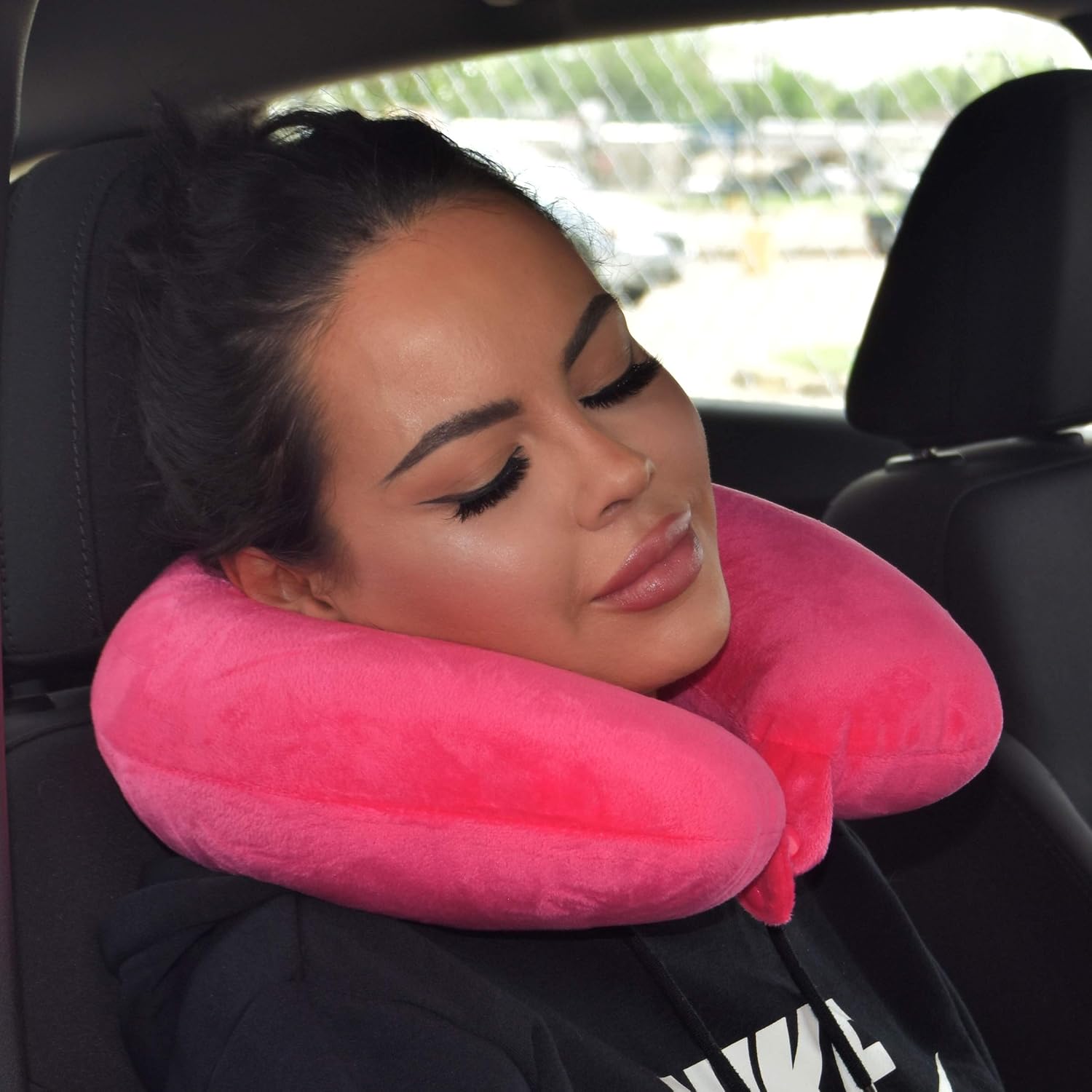 WorldsBest Wolf Essentials Adult Cozy Soft Microfiber Neck Pillow for Travel – Compact, Machine Washable - Perfect for Airplane, Car, or Ho…