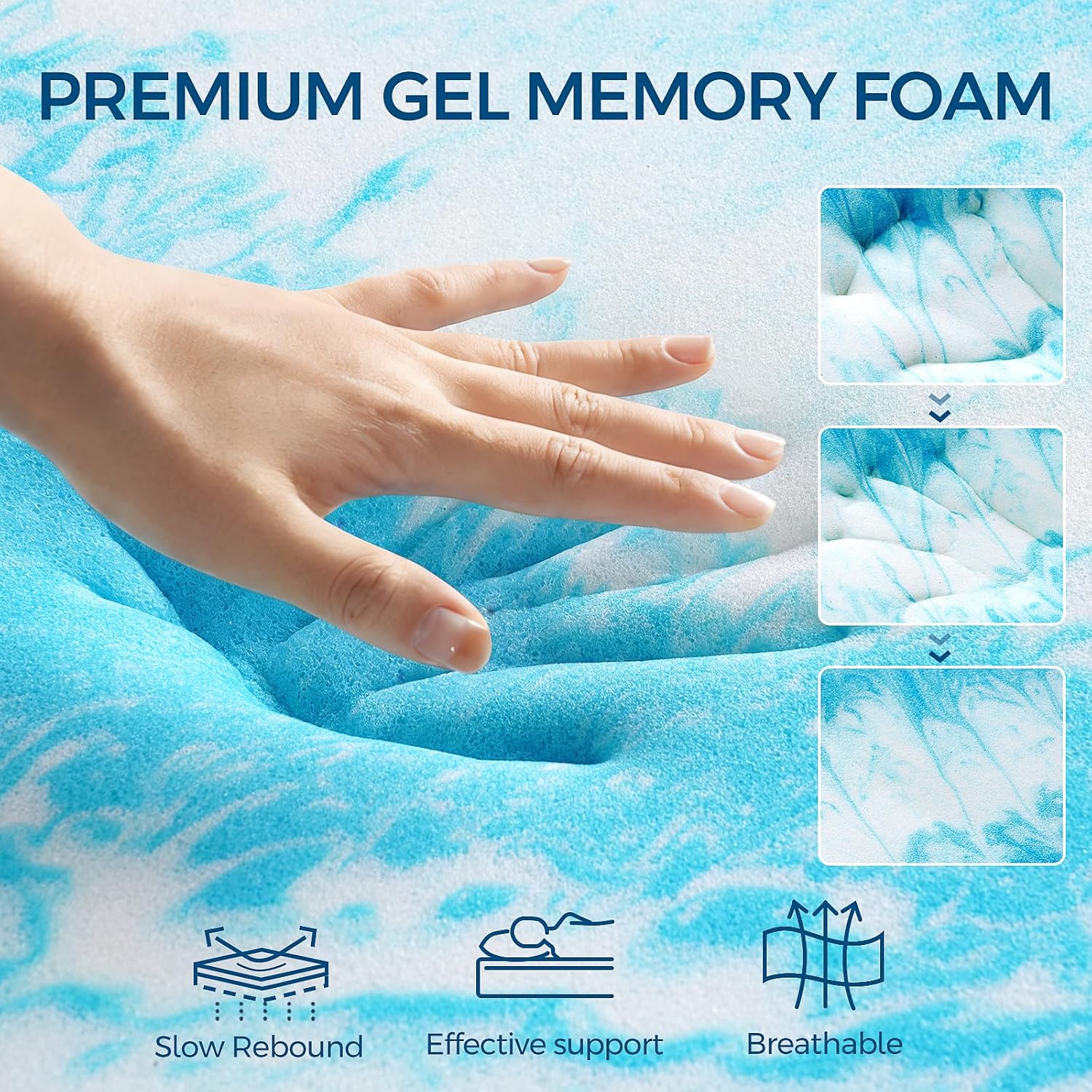 LovingLeashes Dual Layer 4 Inch Memory Foam Mattress Topper, 2 Inch Gel Memory Foam and 2 Inch Pillow Top Mattress Pad Cover for Bac…