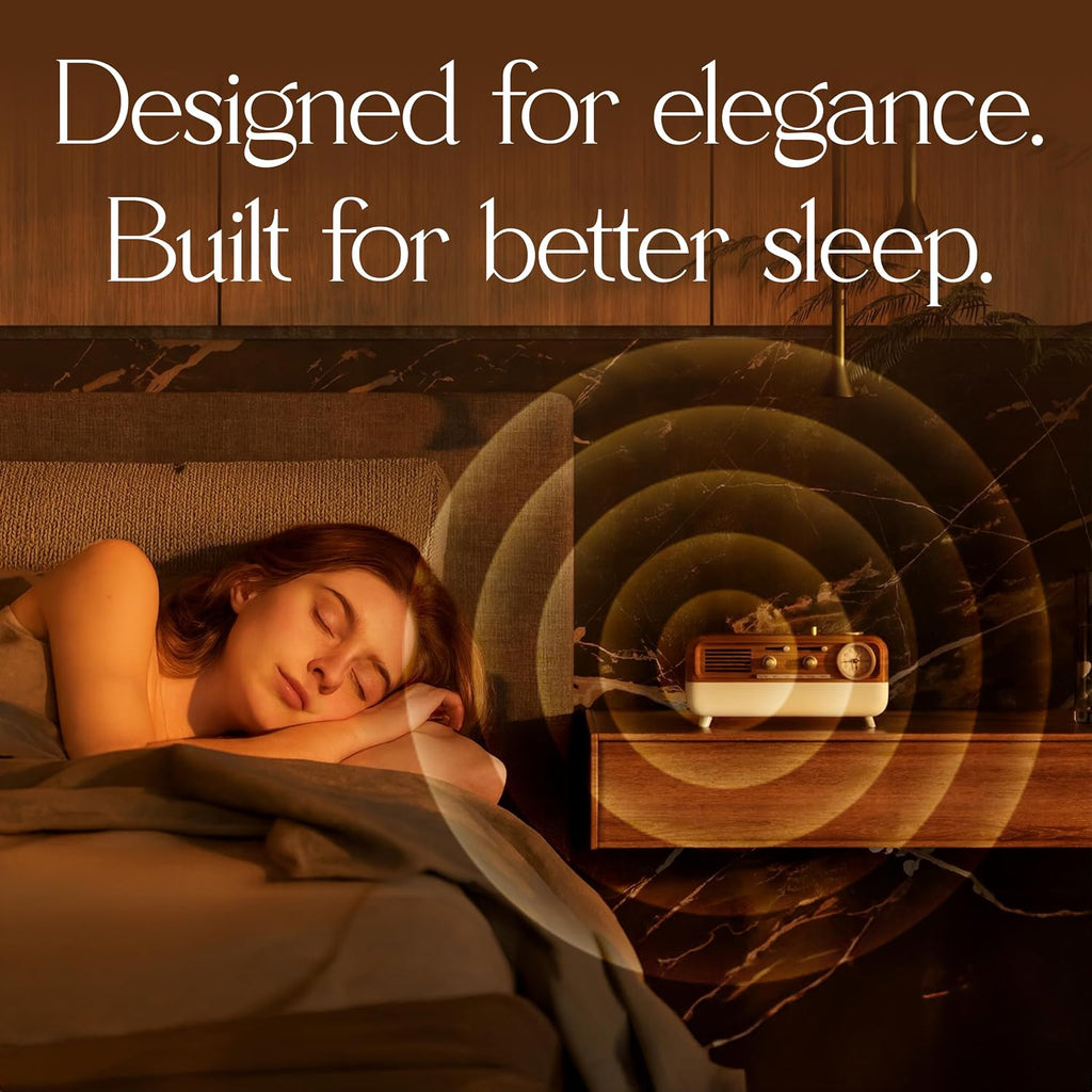 Fuse DRM Sleep Machine | Analog Alarm Clock with Bluetooth Speaker | 6 Soothing Sleep Sounds | Adjustable Lighting Options