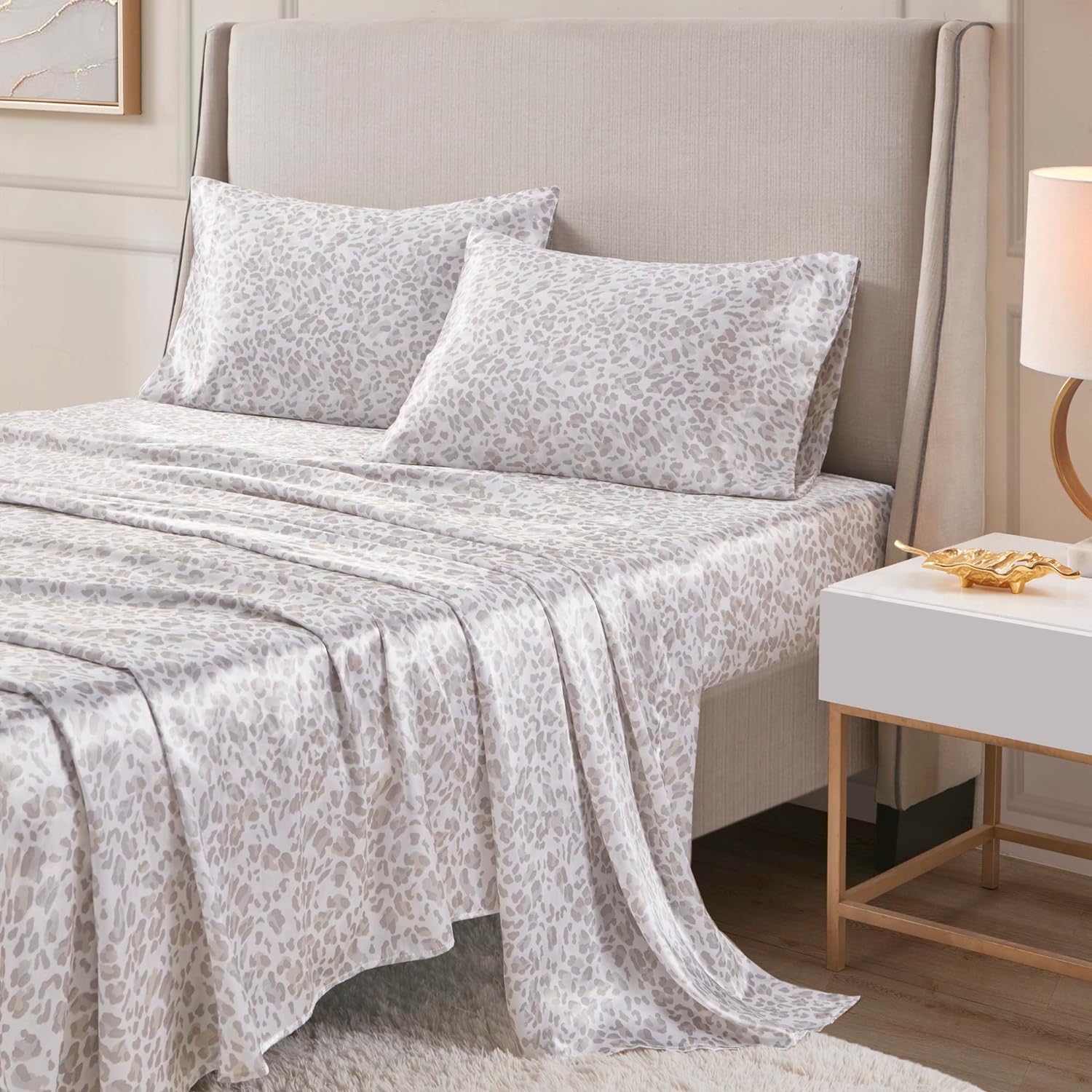 Madisonpark Madison Park Essentials Satin Sheet Set Luxury and Silky with Natural Sheen, Elastic 14" Pocket fits up to 16" Mattress, All Ar…