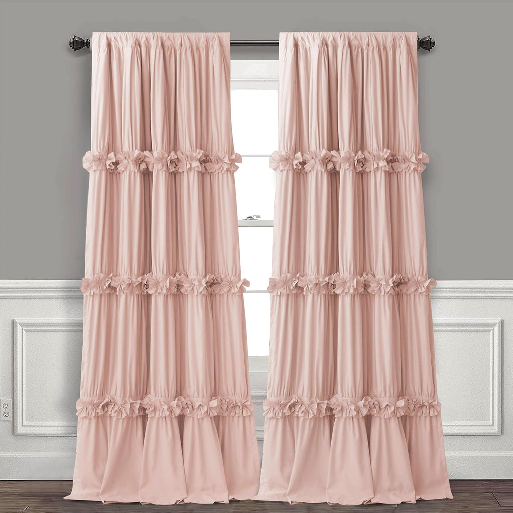 Homechoice Decor Thermal Insulated Blackout Window Curtains, 52" W x 96" L x 2 Panels, Boho Ruched Window Treatments with Butterfly…