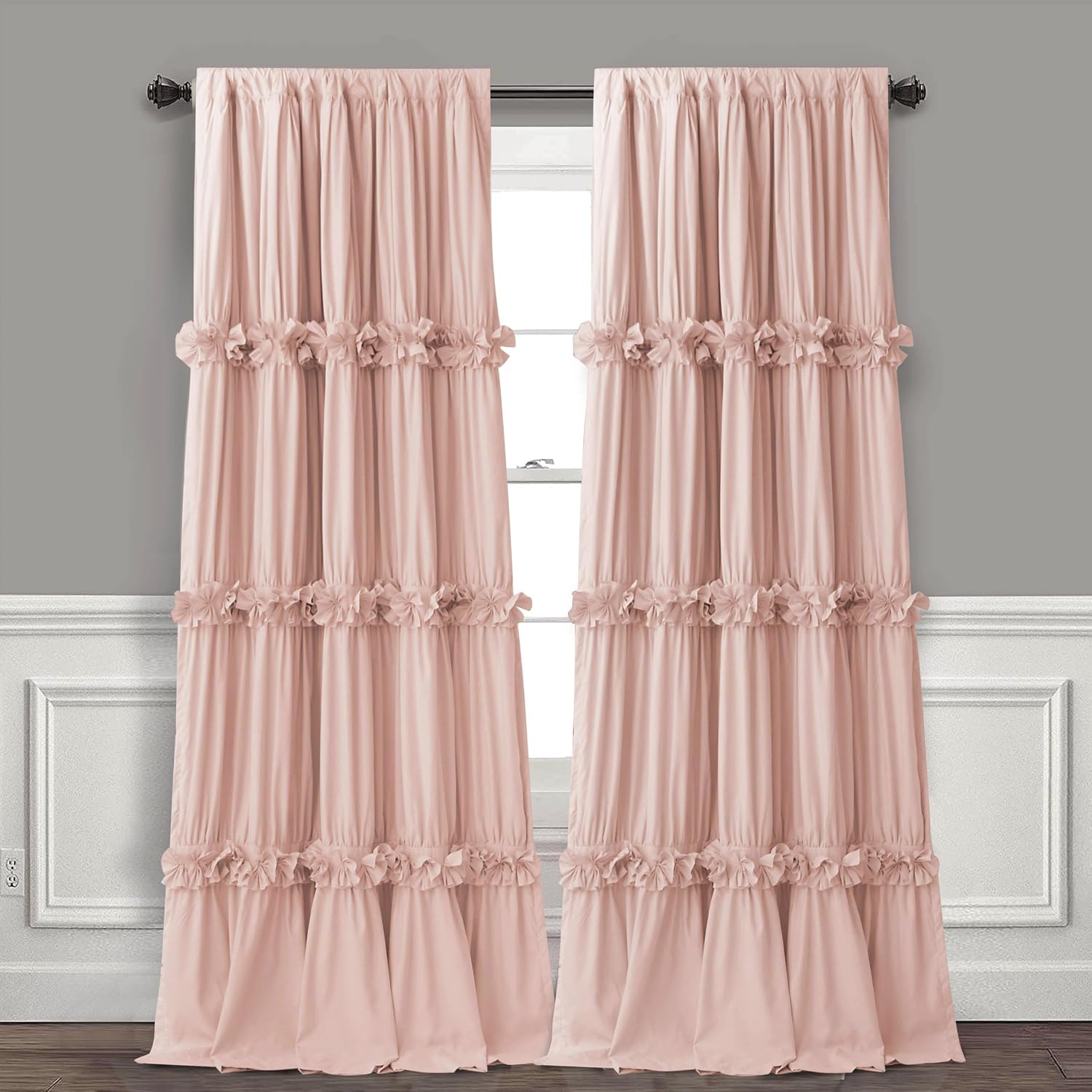 Homechoice Decor Thermal Insulated Blackout Window Curtains, 52" W x 96" L x 2 Panels, Boho Ruched Window Treatments with Butterfly…