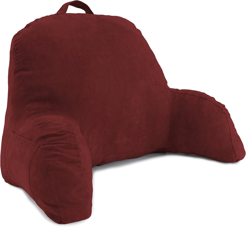 Deluxe Comfort Microsuede Bed Rest - Backrest Pillow with Arms - Bed Rest Pillow - Reading Bedrest Lounger - Sitting Support Pillow - Soft…