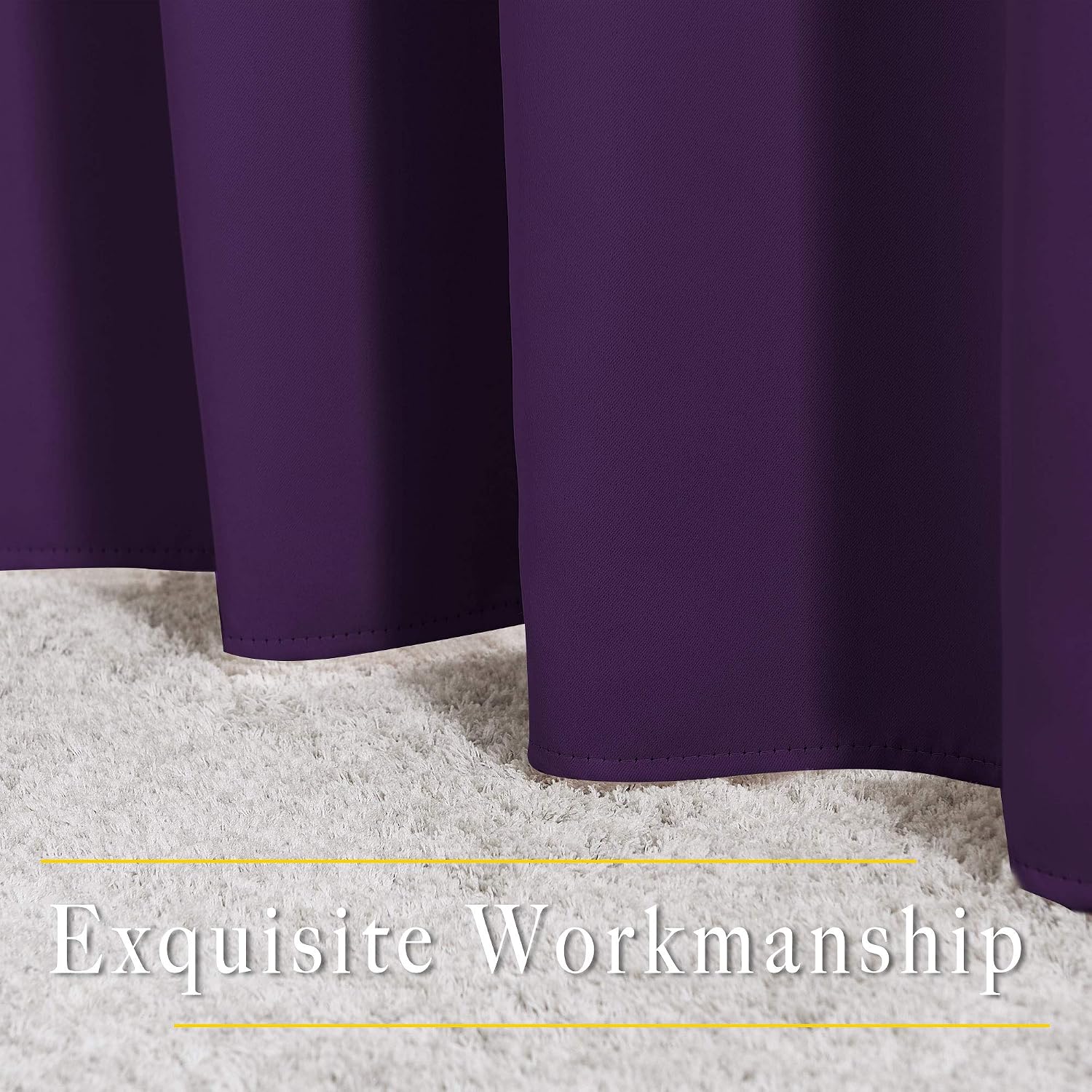 Nicetown Blackout Curtains Drapery Panels - Window Treatment Royal Purple Blackout Curtains/Panels for Bedroom/Living Room Window, 84 inche…