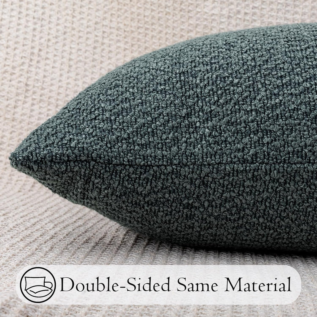 JoraLion 20x54 inch Neutral Boucle Body Pillow Cover, Dusty Blue Long Pillow Cover Cozy Soft Cushion Case for Couch Sofa Bed Living Room…