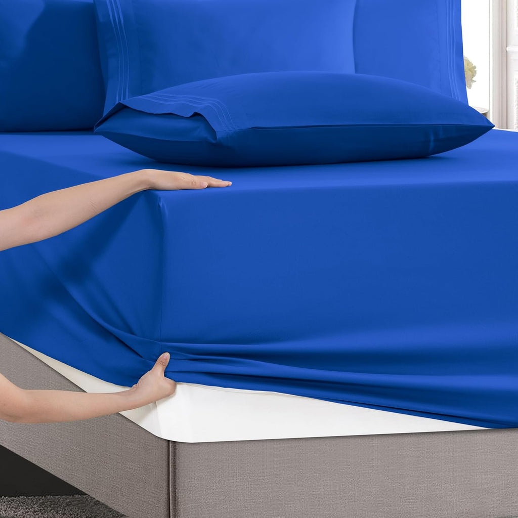 MocassiLuxuryBedding Mocassi Luxury 4-Piece Sheet Set, Ultra Soft 1800 Hotel Quality Microfiber Sheet Set, Fits Mattresses Up to 18 to 24 I…