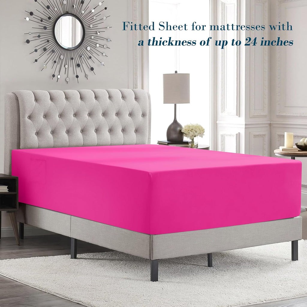 MocassiLuxuryBedding Mocassi Luxury 6-Piece Sheet Set, Ultra Soft 1800 Hotel Quality Microfiber Sheet Set, Fits Mattresses Up to 18 to 24 I…