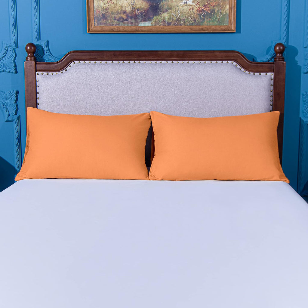 Ntbay Standard Pillowcase Set - 2 Pack Brushed Microfiber 20x26 Pillowcases - Soft, Wrinkle-Free, Fade-Resistant, Stain-Resistant, Pale Ora…