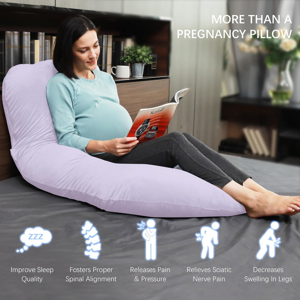 Moonpark MOON PARK Pregnancy Pillows for Sleeping - U Shaped Full Body Maternity Pillow with Removable Cover - Support for Back, Legs, Bell…