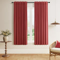 Guken 100% Blackout Linen Curtains 63 Inch Length 2 Panels Set for Living Room Bedroom Back Tab/Rod Pocket Thermal Insulated Black Out Drap…