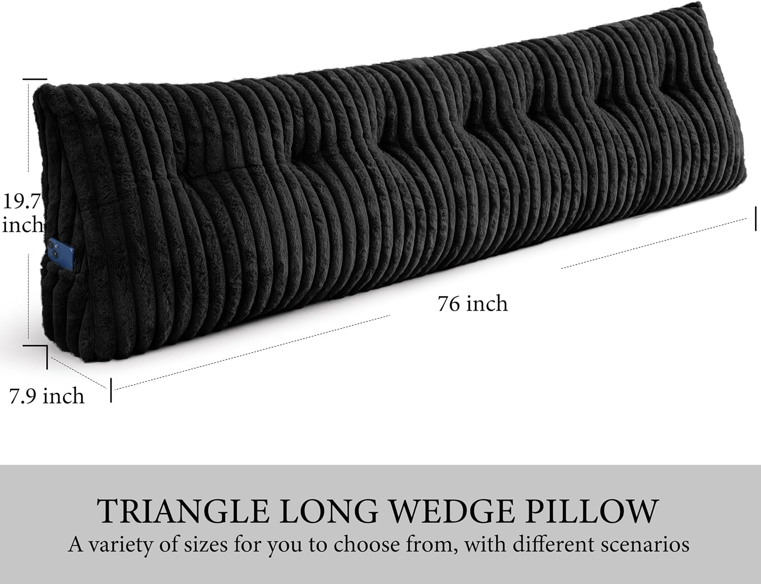 Headboard Pillow King, Triangular Wedge Pillow Headboard King, Cushion Headboards Reading Pillows, Backrest Pillows for Sitting in Bed or…