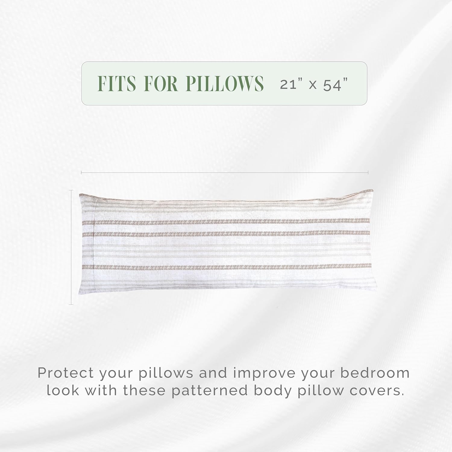 Elegantcomfort Elegant Comfort Ultra Soft 1-Piece Set Striped Print Pillowcases - 1500 Hotel Quality Microfiber, Soft and Smooth Hidden Zip…