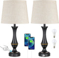 Seealle Upgraded Touch Lamps for Night Stands Set of 2 - Bedside Lamps with USB C+A, 3 Way Dimmable for Bedroom Living Room End Tables…