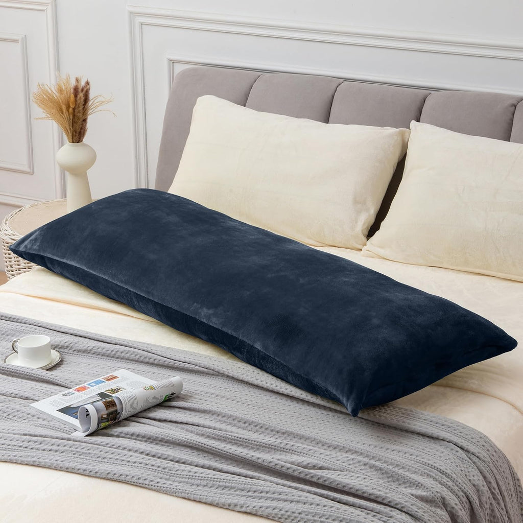 Bedelite Body Pillow Cover with Zipper Closure, Super Soft and Cozy Fuzzy Fleece Pillowcase 20 x 54 Inches, Luxury Fluffy Plush Long Body P…