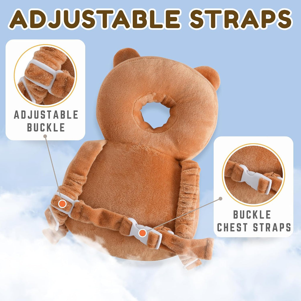 Baby Head Protector Backpack (9 to 24 Months) - Cute Head Guard Pillow with Knee Pads and Socks, Baby Shower Gift, Baby Safety Set…