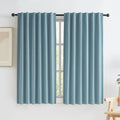 Keqiaosuocai Full Blackout Linen Curtains 45 Inch Drop 2 Panels, Heat and Full Light Blocking Thermal Insulated Drapes for Bedroom Back Tab…