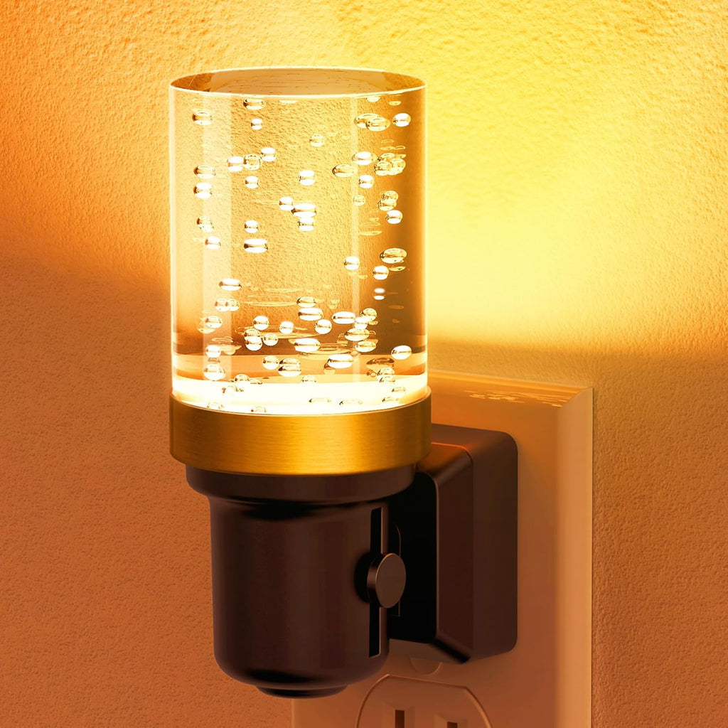 JandCase Night Light Amber, Dimmable Night Lights Plug into Wall, Auto On/Off Light Sensor Nightlight, 0-100LM Brightness LED Night…