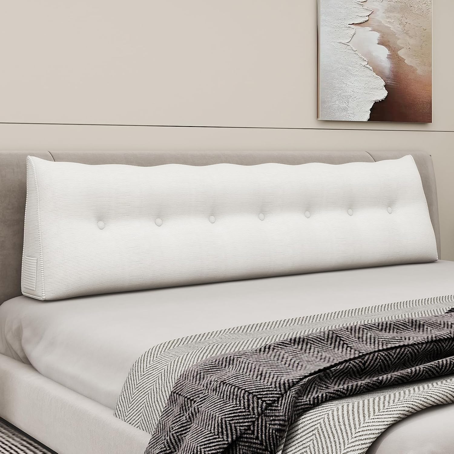 Wedge Pillow Headboard Triangle Bolster Pillow for Sitting in Bed Adults Reading Pillows Backrest Support, Corduroy Headboard Pillows…