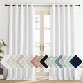NICETOWN 100% Absolutely Blackout Linen Curtains with Thermal Insulated Liner, Greyish White, 62" Wide, 90" Length Energy Saving Curtains…