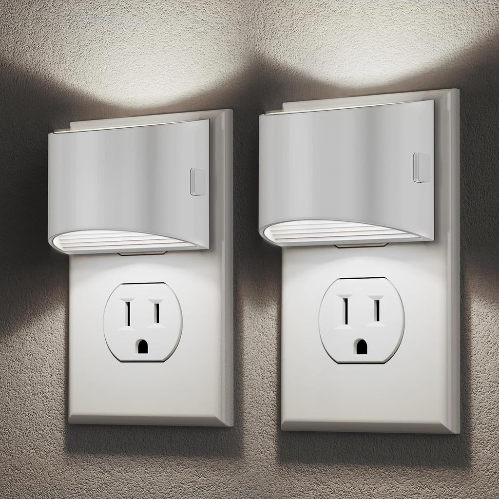 DORESshop LED Night Light[2 Pack], Night Lights Plug into Wall, 3 Level Brightness Adjustable Plug in Night Light, Dusk to Dawn Sensor…