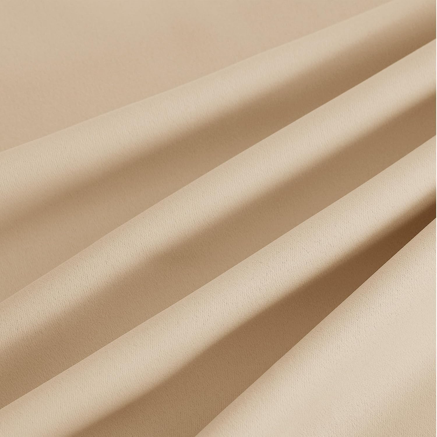Nicetown Room Darkening Draperies Curtains Panels, 2 Panels Biscotti Beige W52 x L90 silver