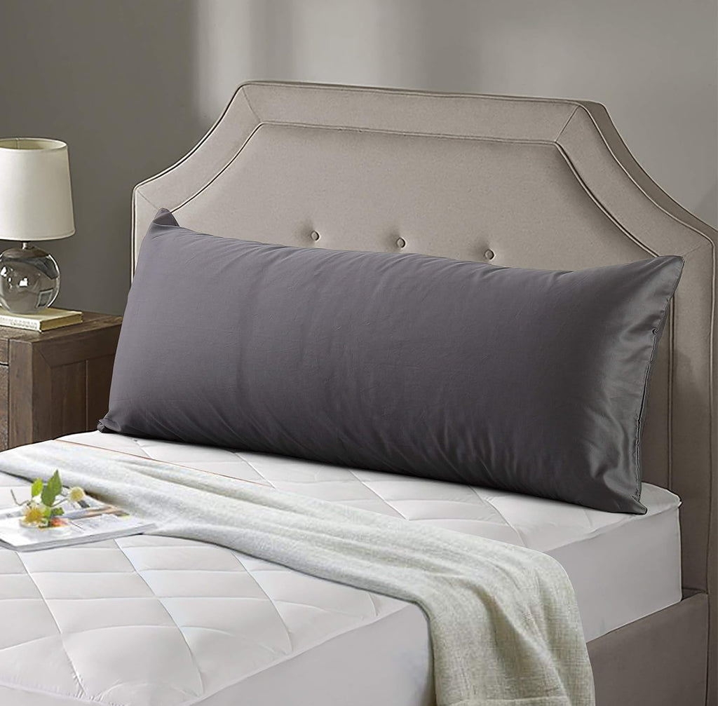 Evolive 300 Thread Count 100% Cotton Body Pillow Cover, 21" x 54", Soft Breathable Replacement Pillow Case with Hidden Zipper Closure (Char…