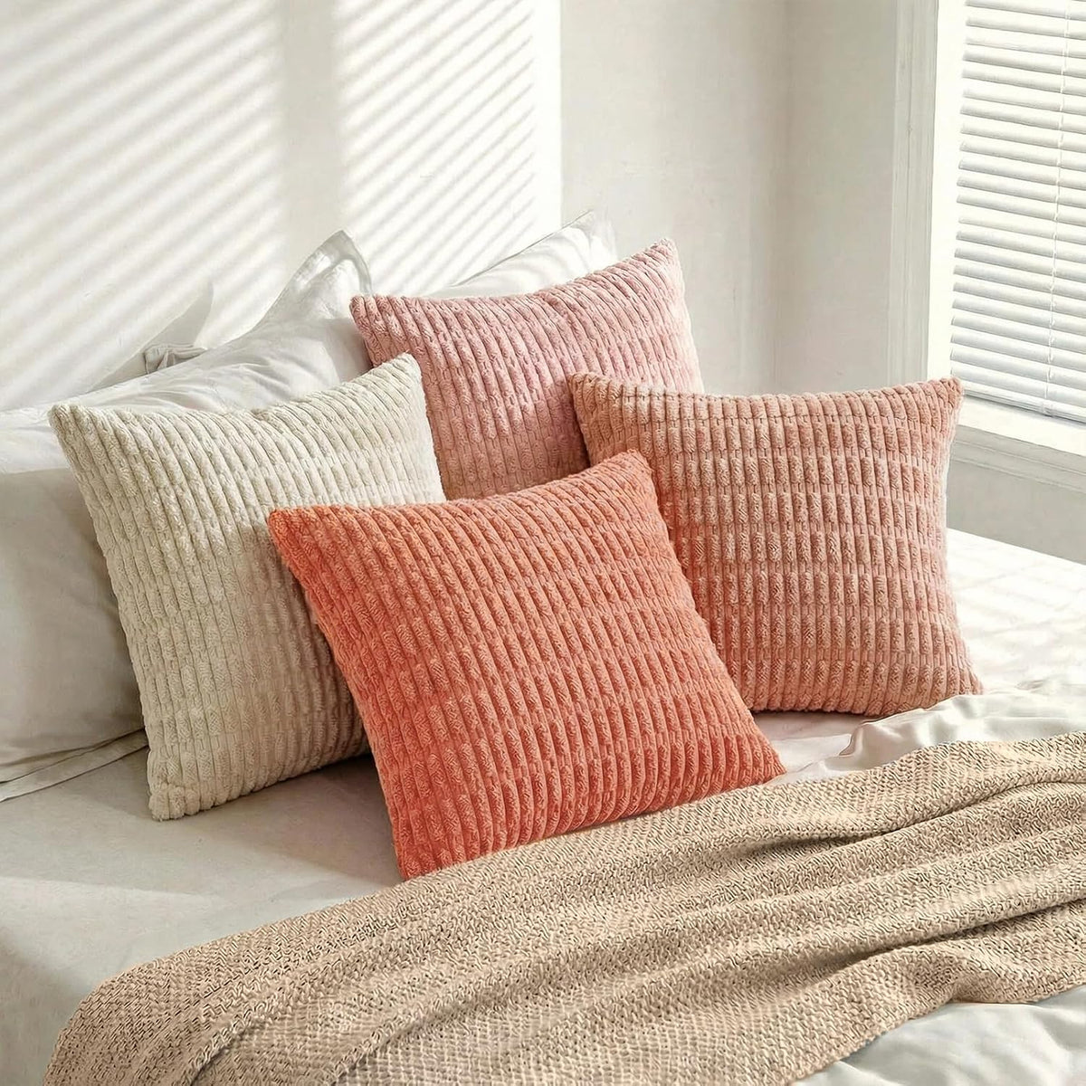 Fancy Homi 4 Packs Decorative Throw Pillow Covers for Living Room Couch Bed, Modern Farmhouse Boho Home Décor Accent Cushion Case, 28" x…