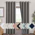 NICETOWN Grizzle Gray Vintage Linen 100% Blackout Curtains for Living Room, Thermal Insulated Curtains 90" Long, Noise Reducing Window…