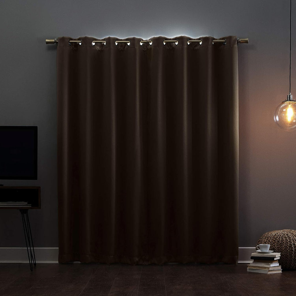 Sun Zero Nordic Theater Grade Extreme 100% Blackout Grommet Curtain Single Panel, 52" x 54", Taupe