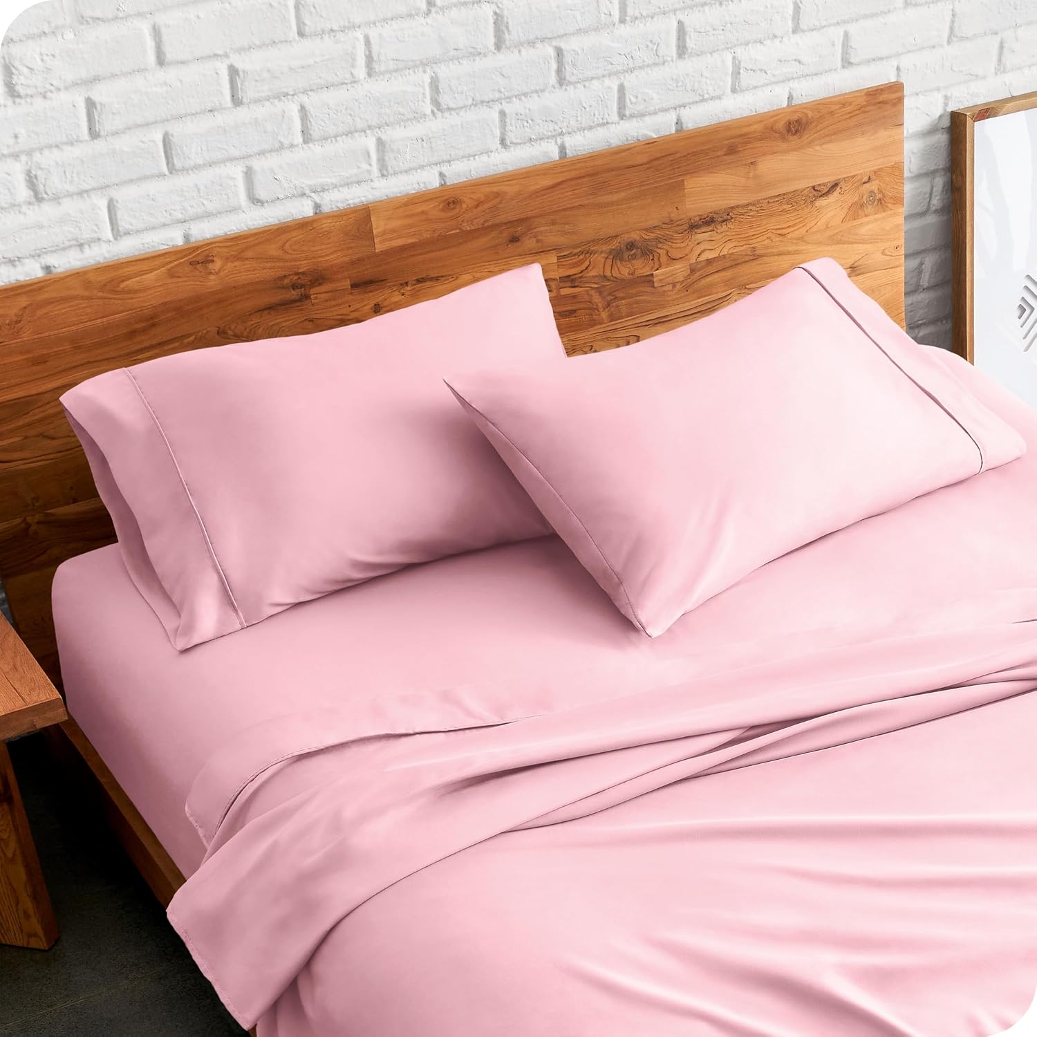 BareHome Bare Home Microfiber Pillow Cases - Standard/Queen Size Set of 2 - Cooling Pillowcases - Double Brushed - Light Pink Pillowcases 2…