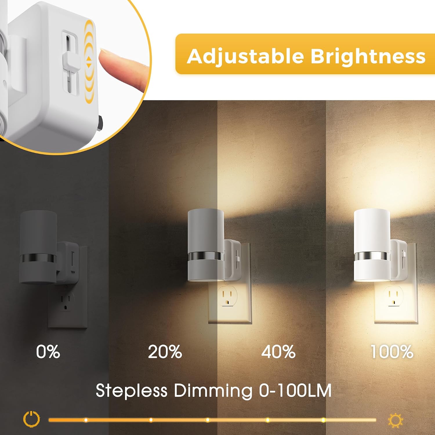 L LOHAS LED Night Lights Plug into Wall, Plug in Night Light with Light Sensor, Dimmable 0-100LM, Soft White 3000K, Wall Sconce-Style…