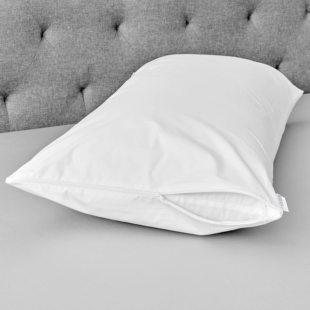 AllerEase Hot Water Wash Breathable Advanced Protection Machine Washable Durable Zippered Pillow Protector, Standard/Queen Size 2 Pack…