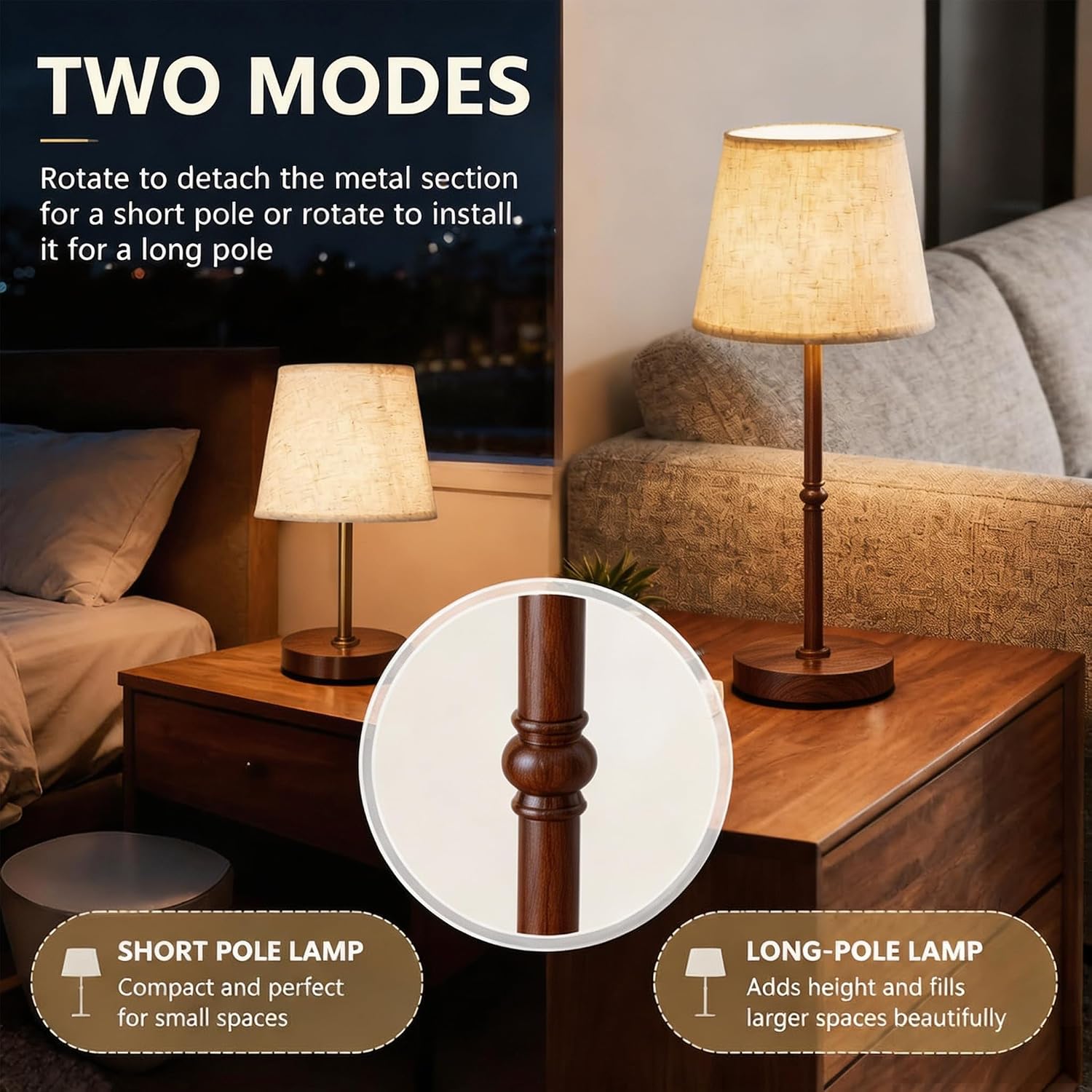 Cordless LED Table Lamp, 6000mAh Rechargeable Battery Operated Desk Lamp, 6-Level Dimming Metal Portable Nightlight for Restaurant…