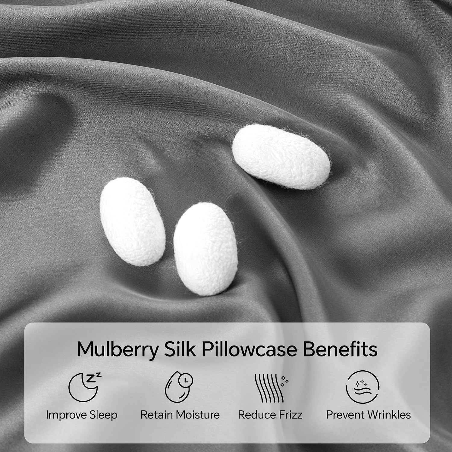 Infiixso Mulberry Silk Pillowcase for Hair and Skin, Silk Pillow Cases Standard Size with Hidden Zipper 20x26 Inches, Smooth and Soft Cooli…