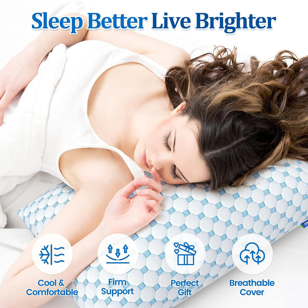 CloudBliss Shredded Memory Foam Pillow for Sleeping - Adjustable Cooling Pillow with Breathable Washable Cover, CertiPUR-US Certified, 1…