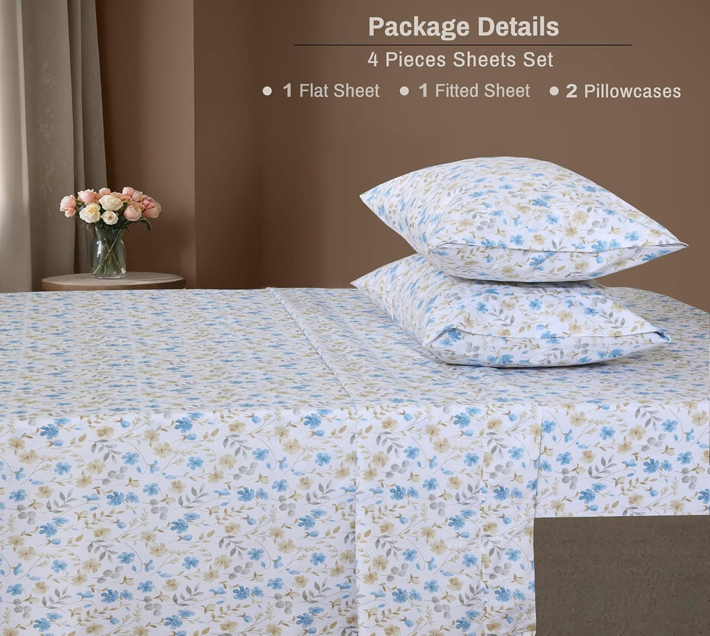 Zoyer 100% Cotton Sheets – King Size Percale Bedding, Cooling & Breathable, Durable with a Crisp, Soft & Comfortable Feel, 16" Deep Pocket,…
