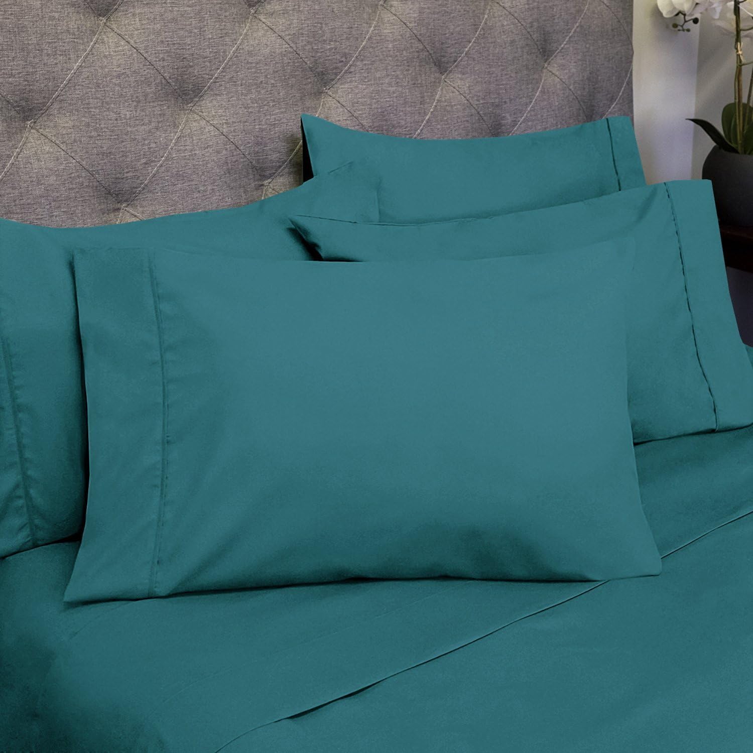 King Size Bed Sheets - 6 Piece 1500 Supreme Collection Fine Brushed Microfiber Deep Pocket King Sheet Set Bedding - 2 Extra Pillow Cases…