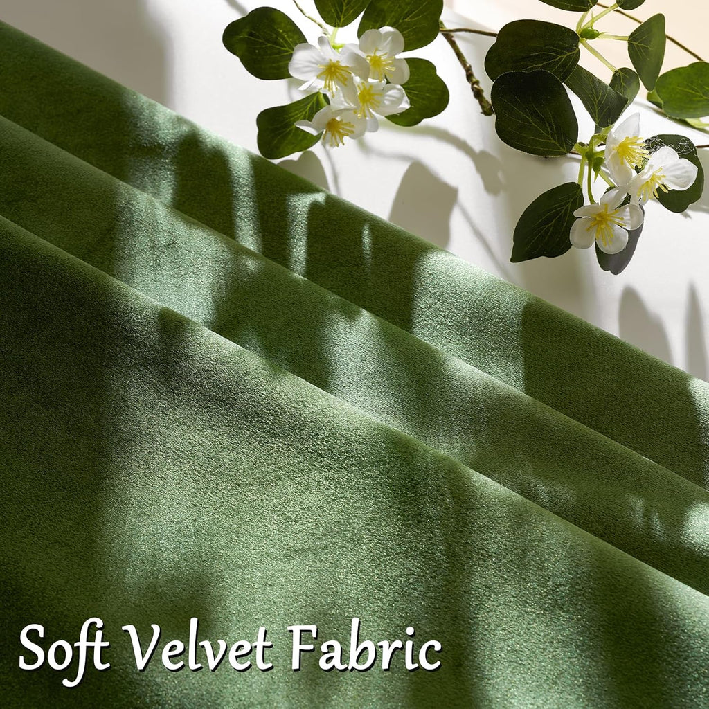 GIGIZAZAFocusingonhomedecoration GIGIZAZA Pack of 2 Throw Pillow Covers 26x26 Olive Green Velvet Decorative Pillows Couch Sofa Covers Bedro…