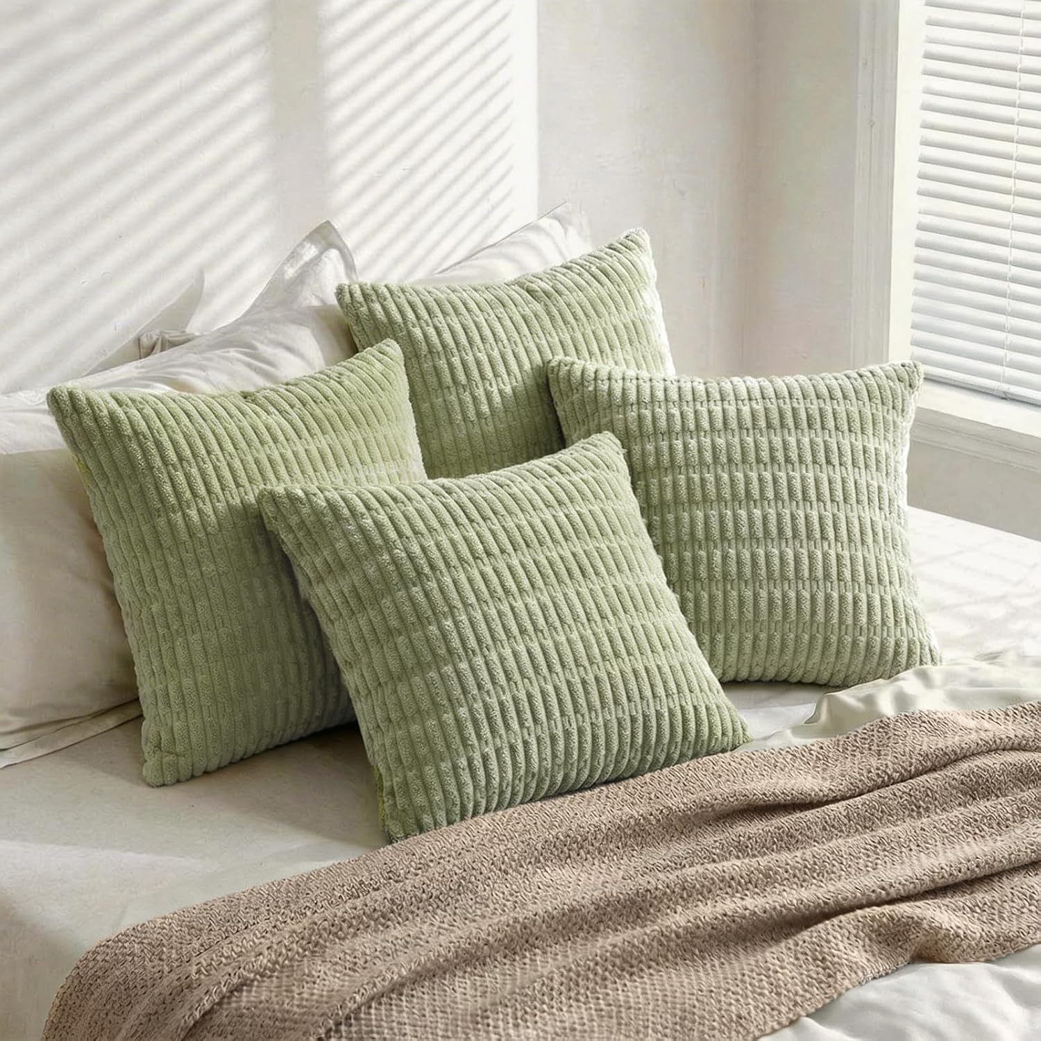 Fancy Homi 4 Packs Decorative Throw Pillow Covers for Living Room Couch Bed, Modern Farmhouse Boho Home Décor Accent Cushion Case, 18" x…