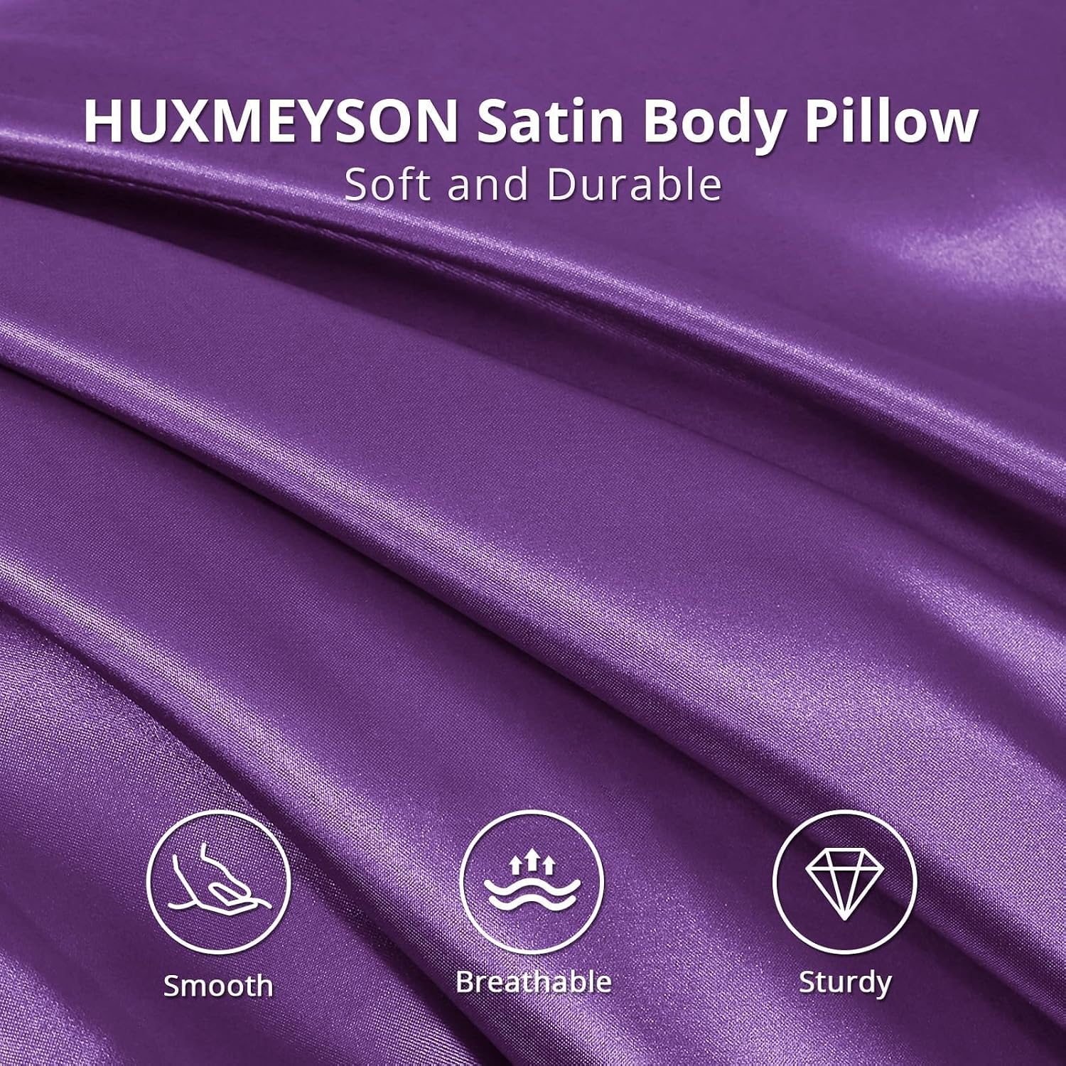 Huxmeyson Body Pillow with Satin Pillowcase, Body Pillow for Adults, Removable Cover, (20"x54") 1 count